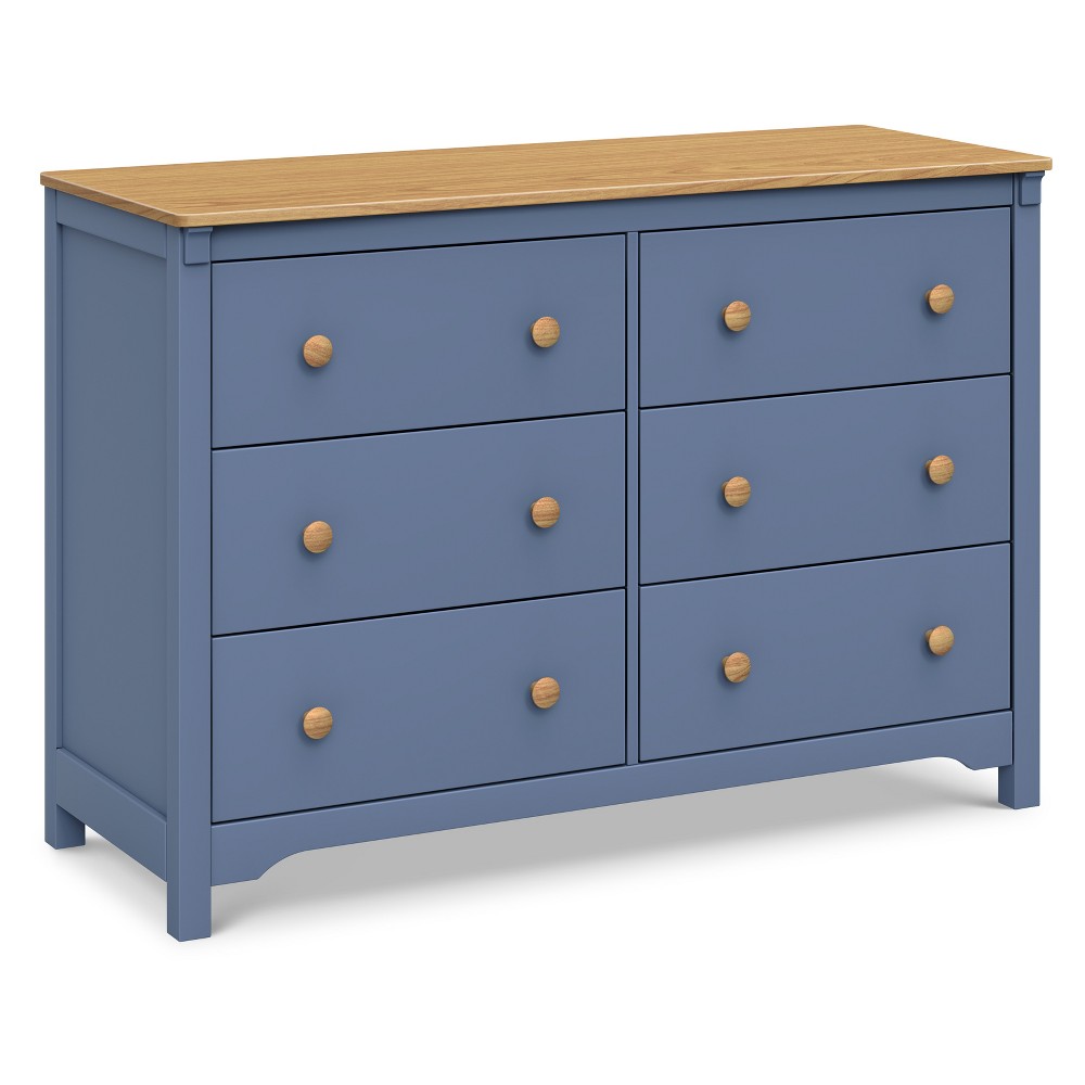 Photos - Dresser / Chests of Drawers DaVinci Shea 6-Drawer Dresser - Cove Blue and Honey 