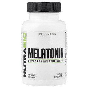 NutraBio Melatonin, 120 Capsules (3 mg per Capsule) - 1 of 4