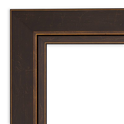 Lara Bronze Wood Framed Rectangular Bathroom Vanity Mirror