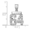 Black Bow Jewelry 14k White Gold, Varsity Collection, Small D/C Pendant, Number 64 - 2 of 3