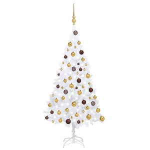vidaXL Artificial Christmas Tree Green, shiny gold, matte gold, bronze - 1 of 4