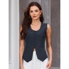 INSPIRE CHIC Women's Sleeveless U Neck Button Down Front Pockets Summer Business Casual Waistcoat - 2 of 4
