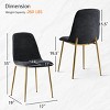 Modern Design Armless Dining Chair Set Of 4 With Gold Metal Legs,Linen Dining Chair for Dining Room,Kitchen Chair,Farmhouse-Tanpinhause - 4 of 4