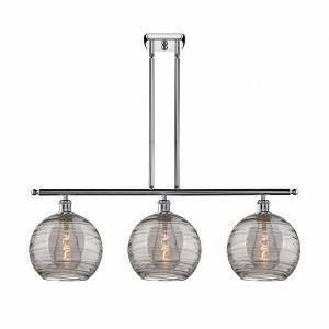 Athens Deco Swirl - 3 Light Stem Hung Island In Industrial Style-12.13 Inches Tall and 36.5 Inches Wide - 1 of 1