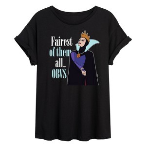 Women's - Disney Princess - Fairest of Them all Obvs Oversized Graphic T-Shirt - 1 of 4