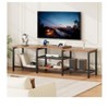 Vintage TV Stand with LED Lights - For 55/65/75" TVs, 67" Large Entertainment Center with Power Outlets - 2 of 4