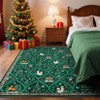 Washable Christmas Area Rug Non Slip Decorative Xmas Holiday Carpet with Santa & Reindeer Print Soft Non Shedding - 2 of 4