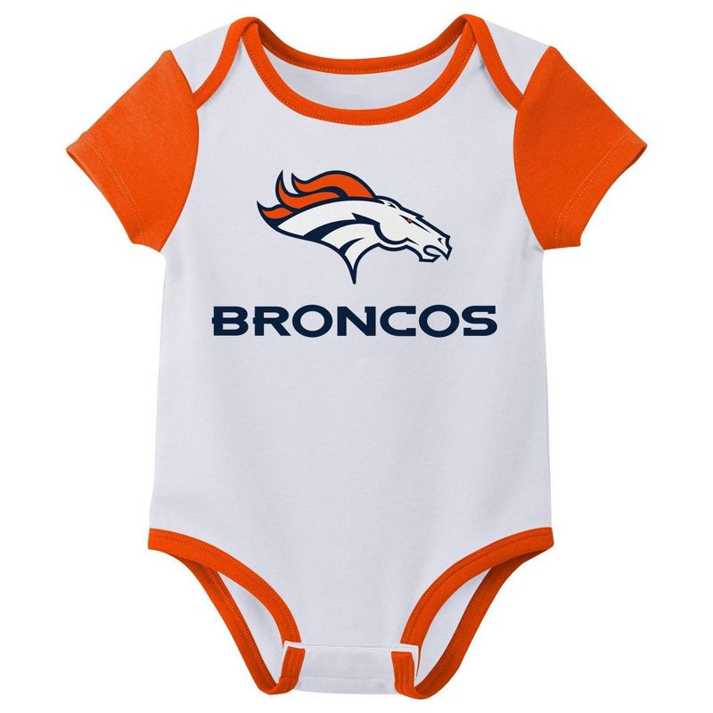 NFL Denver Broncos Infant Boys&#39; 3pk Bodysuit, 3 of 5