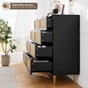 Rattan 8 Drawer Dresser for Bedroom, 47"W Wooden Chest of Drawers with Metal Handles, Wooden Dresser TV Stand, Clothes Storage Organizer for Bedroom - 4 of 4