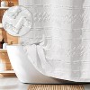 LunaLulinlk White Shower Curtain Boho Textured Tufted Striped Shower Curtain Polyester 72" x 72" - 4 of 4
