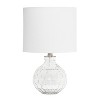 17.75" Contemporary Engraved Honeycomb Glass Table Desk Lamp with Fabric Shade Clear/White - Lalia Home: UL Listed, No Assembly Required - 3 of 4
