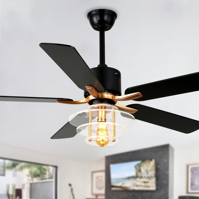 Bella Depot 52" Modern Ceiling Fan with Light Kit and Remote Glass Cage Ceiling Fan