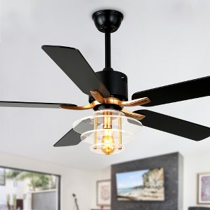 Bella Depot 52" Modern Ceiling Fan with Light Kit and Remote Glass Cage Ceiling Fan - 1 of 4