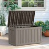 Lirago 230 Gal 870L Outdoor Storage Box with Lid Weatherproof Polypropylene Resin UV Protected KD Design Brown - 2 of 4