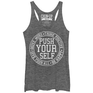 Women's CHIN UP Push Yourself Racerback Tank Top - 1 of 3