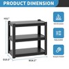 Yukimo 31.5"H 3-Tier Heavy Duty Metal Storage Shelves - 1200LBS Capacity, Adjustable Utility Rack for Garage, Kitchen, Bedroom, Powder Coated Black - 3 of 4