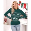 Clearlove Family Matching Christmas Sweater Reindeer Snowflakes Knitted Ugly Crew Neck Pullover for Women - 2 of 4