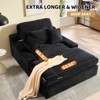 Dolonm 75" Deep Seat Lazy Sofa,Corduroy Sleeper Sofa Bed & Cloud Lounge Chair,High-Resilience Sponge,4 Pillows,for Living Room/Office - 2 of 4