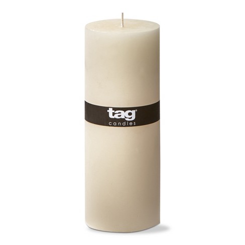 Tagltd Chapel 3x8 Ivory Pillar Paraffin Wax Candle Unscented Drip-free ...