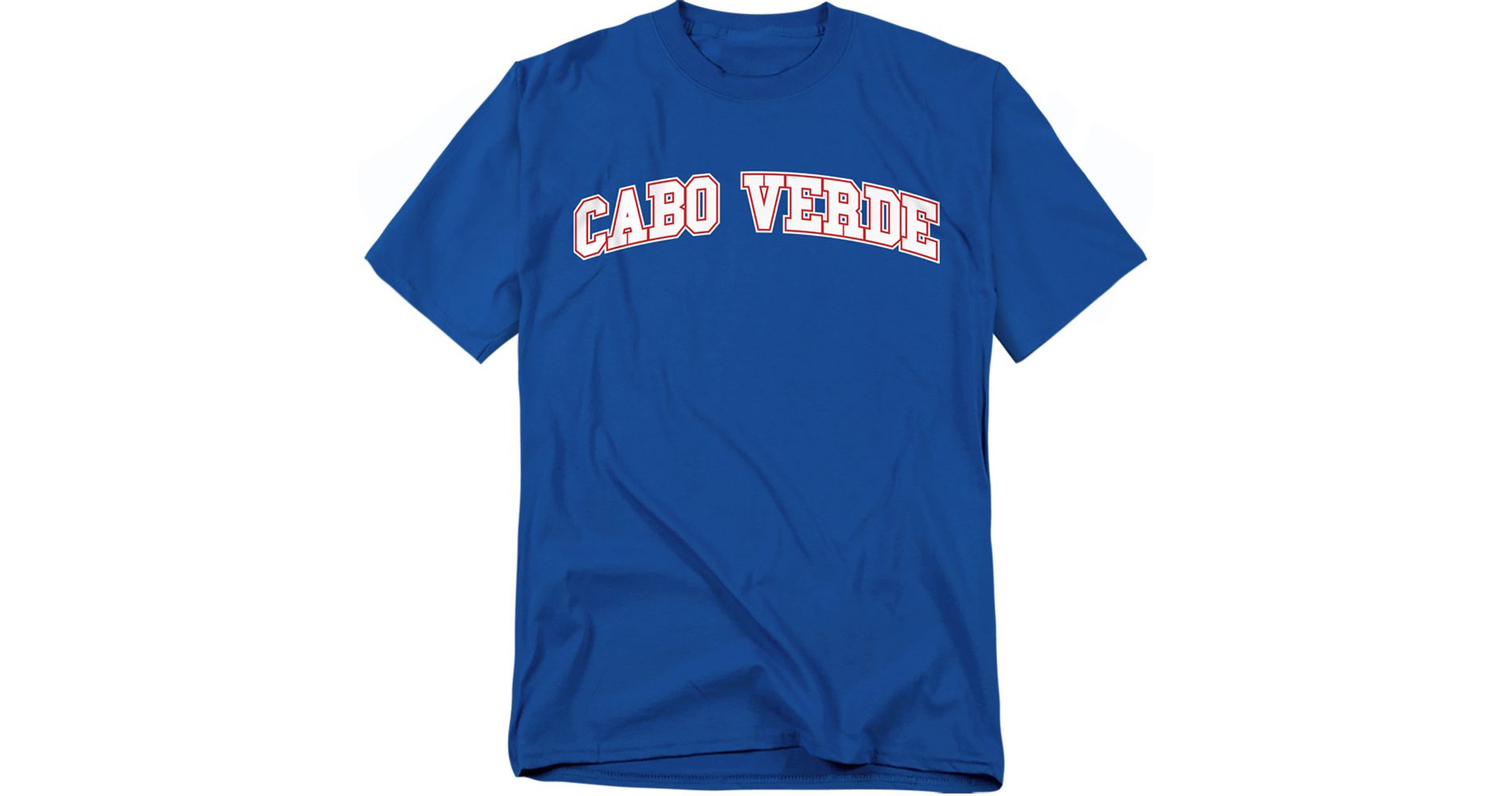 Men's Cabo Verde Country Varsity Arch Futbol Soccer Fan Team Color T-Shirt