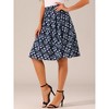 Allegra K Women's Floral Elastic Waist Knee Length A-line Summer Skirt - 4 of 4