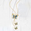Ross-Simons Italian Blue and White Enamel Butterfly Necklace in 14kt Yellow Gold - 3 of 4