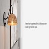 Globe Electric 1-Light Matte Black Plug-In or Hardwire Wall Sconce with Blonde Paper Twine Shade - 4 of 4