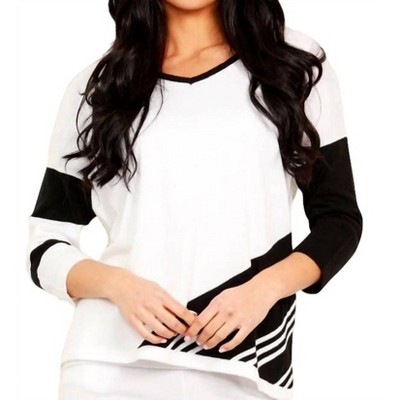 Women's Abstract V-Neck Pullover - ANGEL
