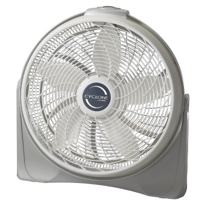 Lasko LKO-3520 20 Inch 3-Speed Cyclone Air Circulator Portable Full-Tilt Pivoting Floor or Wall Mount Fan for Large Rooms and Office, White