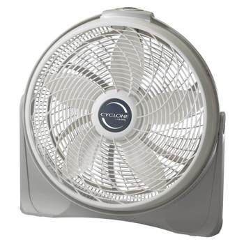 Lasko LKO-3520 20 Inch 3-Speed Cyclone Air Circulator Portable Full-Tilt Pivoting Floor or Wall Mount Fan for Large Rooms and Office, White