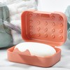 Okuna Outpost 4-Pack Soap Holder Travel Cases, Plastic Portable Soap Saver Set for Bathroom Organization, Traveling (4 Colors, 4.5x1.8x3.3 in) - image 3 of 4