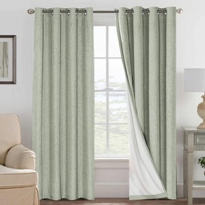 H.Versailtex Linen 100% Blackout Curtains Thermal Insulated Linen Drapes, Grommet White Liner Sold of 2 Panels - 1 of 4
