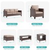 Sonkuki 7-Piece Patio Conversation Set Outdoor Wicker Rattan Furniture Set with Coffee and Side Table, Ottoman and Cushion - 2 of 4