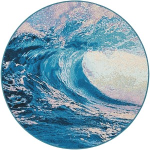 Unique Loom Outdoor Modern Waves Area Rug - 1 of 4