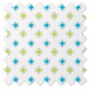 Bacati - Moroccan Tiles Aqua/Lime/Gray Muslin 4 pc set of Bibs & Burp Cloths Set - 4 of 4