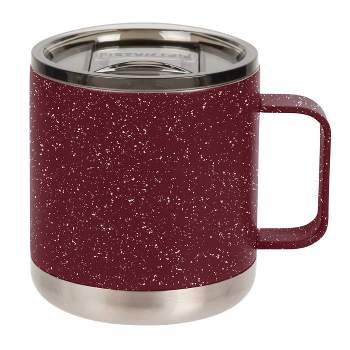 FIFTY/FIFTY 15oz Stainless Steel with PP Lid Speckle Mug Brick Red/White