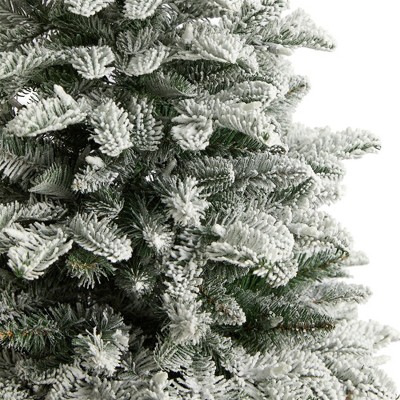 4ft Flocked White Fir Christmas Tree with Warm White Lights
