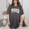 Simply Sage Market Women's Tired Mom's Club Varsity Short Sleeve Garment Dyed Tee - 2 of 2