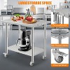 Heavy Duty Stainless Steel Work Table, Adjustable Height Utility Table for Home, Garage, and Restaurant Use - 4 of 4