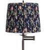 Regency Hill Gabrielle Modern 60 1/2" Tall Standing Floor Lamp Skinny Swing Arm Adjustable Brown Metal Bronze Finish Pleated Navy Blue Shade - 2 of 4