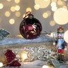 TopComfy Decorative Object Glass Christmas Ball Ornaments Stylish Glitter Detail for Holiday Tree Decor, Red, 3"*3"*3" - 4 of 4