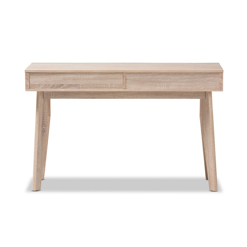 Fella Mid - Century Modern 2 - Drawer Wood Study Desk - Brown - Baxton Studio, 6 of 10