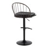 Faux Leather Farmhouse Adjustable Barstool with Swivel and Removable Seat for Kitchen or Bar Use - 4 of 4