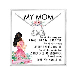 Mom Greeting Card Sterling Silver Necklace Gift for Mother Ginger Lyne Collection - 1 of 4