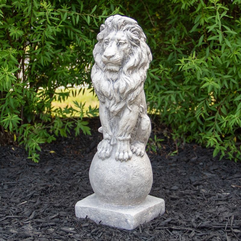 Northlight 18" Sitting Regal Lion Outdoor Pedestal Garden Statue, 2 of 6