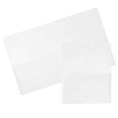 JAM Paper 2-Pocket Presentation Folders Clear 108/Box 381RCLB