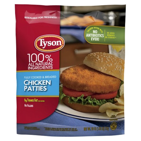 Tyson All Natural Chicken Breast Patties - 26oz