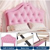 Twin Size Upholstered Princess Bed Frame with Storage Drawer, Faux Leather Platform Bed - 4 of 4