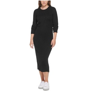 Calvin Klein Womens Ribbed Zipper Slit Sweater Dress - 1 of 1