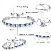 Tennis Bracelets for Women White Gold Plated Diamond AAA+ Cubic Zirconia CZ Dainty Classic Adjustable Slider - 2 of 4